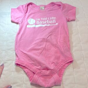 Girls Baseball Onesie 18M